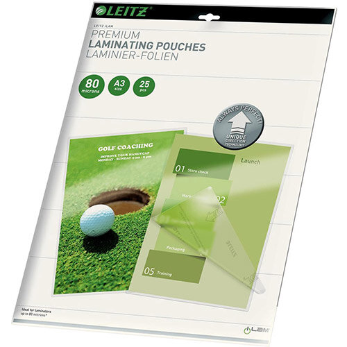 Leitz iLAM UDT A3 Hot Laminating Pouches 80 microns 1 x Pack of 25 Leitz iLAM UDT A3 Hot Laminating Pouches 80 microns 1 x Pack of 25