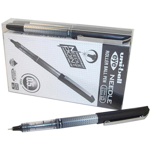 Uni-ball UB-185S Eye Needle Rollerball Pen 0.5mm Tip Black Ref 125930000 Pack of 12 Uni-ball UB-185S Eye Needle Rollerball Pen 0.5mm Tip Black Ref 125930000 Pack of 12