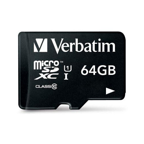 Verbatim Micro SDHC Card Including Adapter 64GB Black Ref 44084 Verbatim Micro SDHC Card Including Adapter 64GB Black Ref 44084