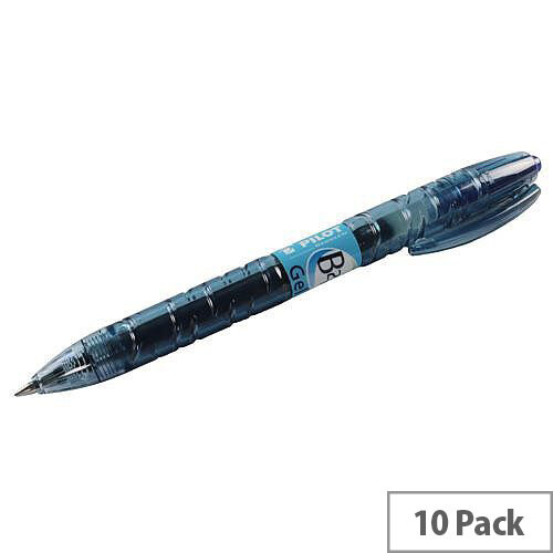 Pilot Begreen B2P Rollerball Pen Recycled Retractable 0.7mm Tip 0.39mm Line Blue Ref 054101003 [Pack 10]