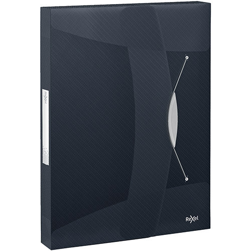 Rexel Choices Box File PP Elastic Strap 40mm Spine A4 Trans Black Ref 2115669 Rexel Choices Box File PP Elastic Strap 40mm Spine A4 Trans Black Ref 2115669