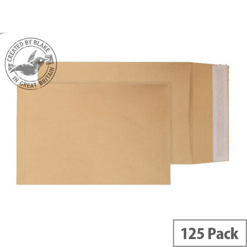 Blake Purely Packaging B4 140g/m2 Peel and Seal Pocket Envelopes Manilla Pack of 125 Blake Purely Packaging B4 140g/m2 Peel and Seal Pocket Envelopes Manilla Pack of 125