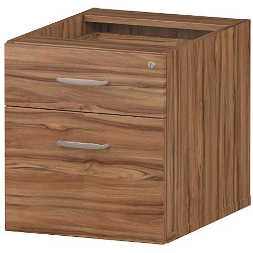 Trexus 440x550x410mm 2 Drawers Desk Pedestal Walnut Hunt Office Uk Drawers Desk Pedestal Walnut