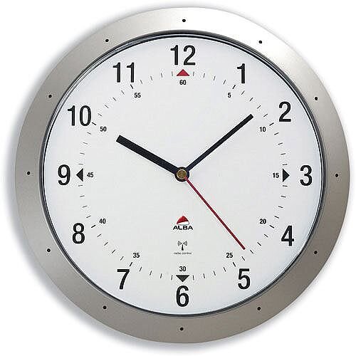 Radio Controlled Wall Clock Diameter 300mm Grey