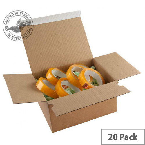 Blake Purely Packaging Peel and Seal 260mm x 220mm x 130mm Postal Box Kraft Pack of 20 Blake Purely Packaging Peel and Seal 260mm x 220mm x 130mm Postal Box Kraft Pack of 20
