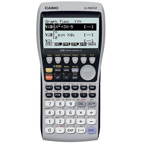 Casio FX-9860GII Graphic Calculator Icon Menu Interface Silver