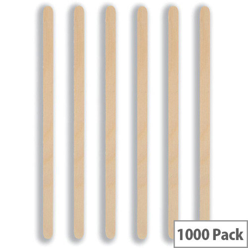 Caterx Disposable Cutlery 190mm Wooden Drink Stirrers Pack of 1000