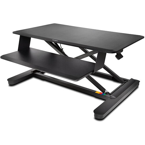 Kensington SmartFit 103 x 83cm Sit Stand Rectangular Desk Black with Black Frame Ref K52804WW Kensington SmartFit 103 x 83cm Sit Stand Rectangular Desk Black with Black Frame Ref K52804WW