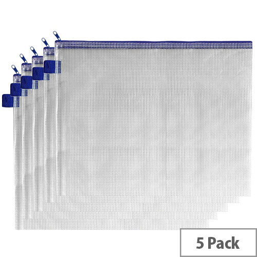 A5 Zip Pouch Yellow Reinforced Mesh Weave PVC Clear INDX Pack 5 A5 Zip Pouch Yellow Reinforced Mesh Weave PVC Clear INDX Pack 5