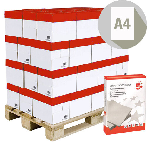 A4 80gsm White Value Copier Paper 5 Star Pallet of 240 Reams A4 80gsm White Value Copier Paper 5 Star Pallet of 240 Reams