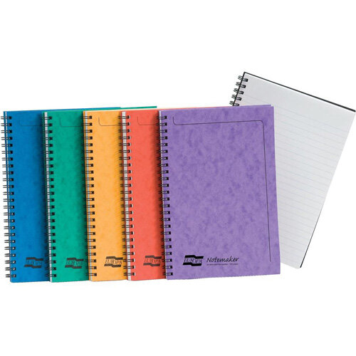 Europa A5 Twinwire Sidebound 90g/m2 120 Page Micro Perforated Notebook 1 x Pack of 10 Assorted Notebooks