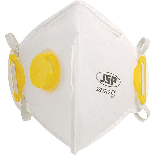 JSP FFP2 Fold Flat Disposable Vertical Valved Face Mask Pack of 1 JSP FFP2 Fold Flat Disposable Vertical Valved Face Mask Pack of 1