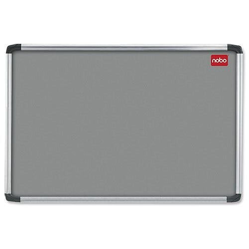 Nobo Felt Notice Board Grey with Fixings and Aluminium Frame 1200 x 900mm