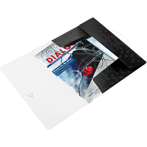 Leitz WOW 3 Flap Folder PP Elastic Straps A4 Black Ref 45990095 Pack of 10 Leitz WOW 3 Flap Folder PP Elastic Straps A4 Black Ref 45990095 Pack of 10