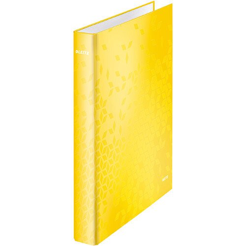 Leitz WOW Ring Binder 2 D-Ring 25mm Size A4 Yellow Ref 42410016 Pack of 10 Leitz WOW Ring Binder 2 D-Ring 25mm Size A4 Yellow Ref 42410016 Pack of 10