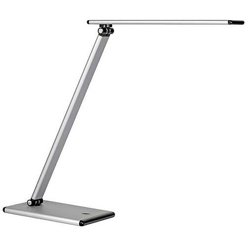 Unilux Terra LED Desk Lamp Dimmable 4 Levels Brightness Rotating Arm 20000 Hours Silver