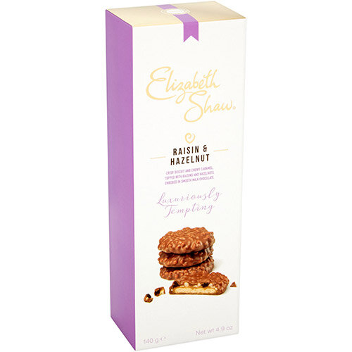 Elizabeth Shaw Raisin &Hazelnut Luxury Biscuits 140g Ref G1001 Elizabeth Shaw Raisin &Hazelnut Luxury Biscuits 140g Ref G1001