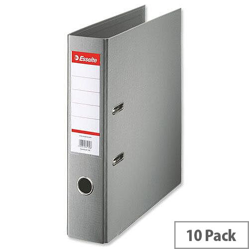 Esselte No. 1 Power Lever Arch File 75mm Spine A4 Grey Pack of 10