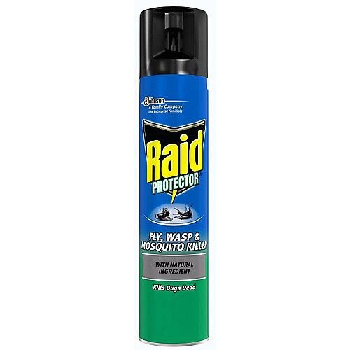 Johnson Diversey RAID Protector Fly and Wasp Killer Aerosol Spray 300ml Johnson Diversey RAID Protector Fly and Wasp Killer Aerosol Spray 300ml