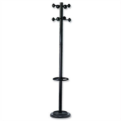 Steel Coat Stand Umbrella Stand Double Pegs Black Accueil 35006M