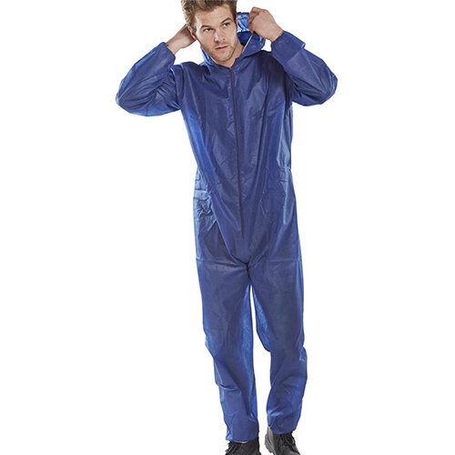 Click Once Poly Disposable Boilersuit Work Overall Size XL Blue Pack of 50 Ref PDBSHNXL Click Once Poly Disposable Boilersuit Work Overall Size XL Blue Pack of 50 Ref PDBSHNXL