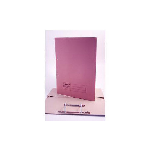 Guildhall Foolscap 420g/m2 35mm Spine Super Heavyweight Manilla Pocket Spiral File Pink