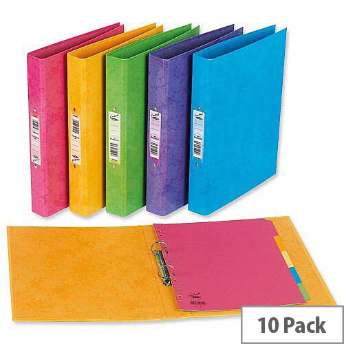 A4 Ring Binder Laminated Bright Blue O-Ring and Dividers Capacity 25mm Pack 10 Concord Contrast