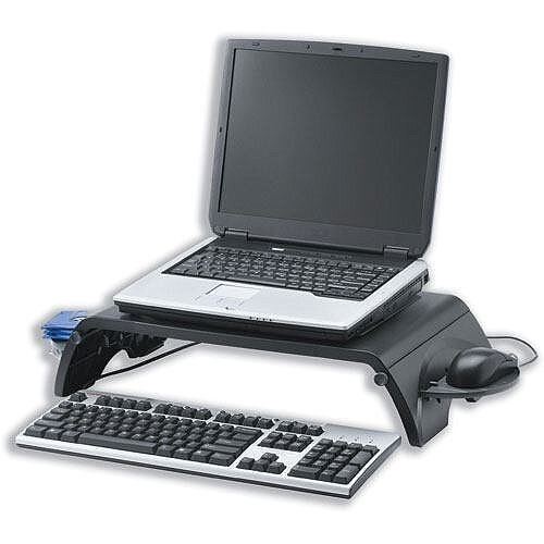 Laptop and Monitor Stand Black – 15” - 17”, Anti-Skid, Scratch-Resistant, 8kg Weight Capacity, Collapsible, Mobile &Suits LCDs, Monitors or Printers (166039) Laptop and Monitor Stand Black – 15” - 17”, Anti-Skid, Scratch-Resistant, 8kg Weight Capacity, Collapsible, Mobile &Suits LCDs, Monitors or Printers (166039)