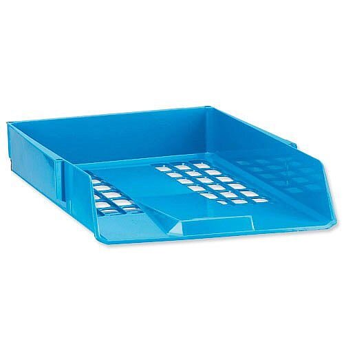 Avery Basics Blue Letter Tray Stackable A4 Foolscap Ref 1132BLUE Avery Basics Blue Letter Tray Stackable A4 Foolscap Ref 1132BLUE
