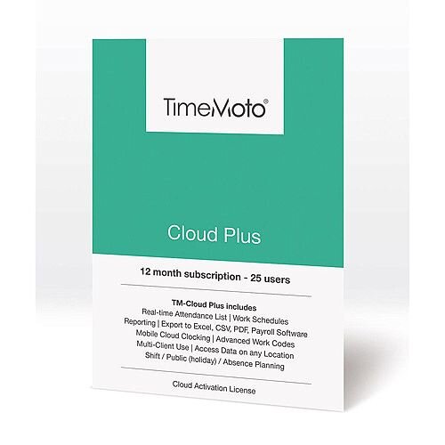 Safescan TimeMoto Cloud Plus Time Attendance Software 25 Users Safescan TimeMoto Cloud Plus Time Attendance Software 25 Users