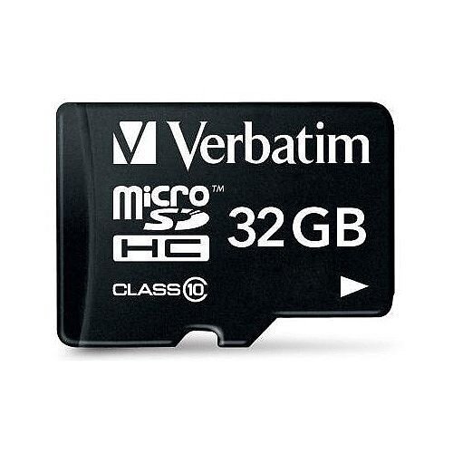 Verbatim Micro SDHC Card Including Adapter 32GB Black Ref 44083 Verbatim Micro SDHC Card Including Adapter 32GB Black Ref 44083