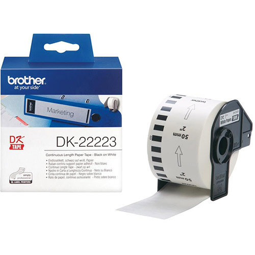 Brother DK Labels DK-22223-1 50mm x 30.48m Continuous Paper Tape Brother DK Labels DK-22223-1 50mm x 30.48m Continuous Paper Tape
