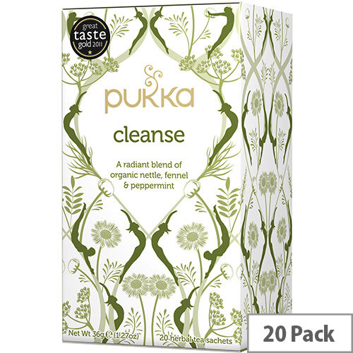 Pukka Individually Enveloped Tea Bags Cleanse Ref 5065000523473 Pack of 20 Pukka Individually Enveloped Tea Bags Cleanse Ref 5065000523473 Pack of 20
