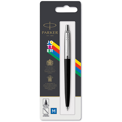 Parker Jotter Original Ball Point Pen Black Medium Blue Ink 2096873 Parker Jotter Original Ball Point Pen Black Medium Blue Ink 2096873