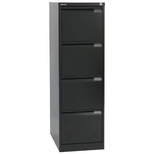 4 Drawer Steel Filing Cabinet Flush Front Black Bisley BS4E 4 Drawer Steel Filing Cabinet Flush Front Black Bisley BS4E