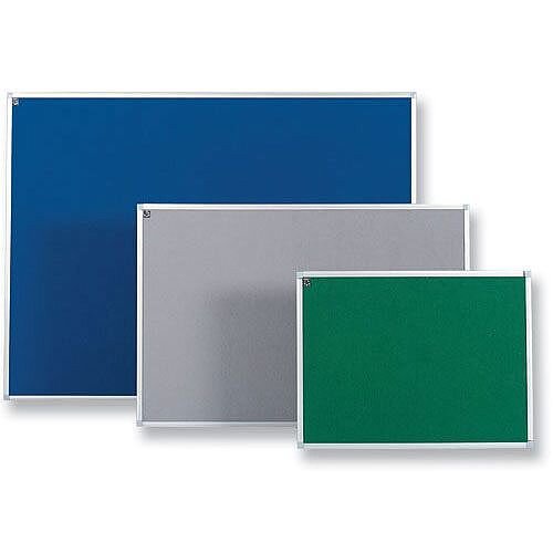 Blue Notice Board 900 x 600mm with Fixings and Aluminium Trim 5 Star