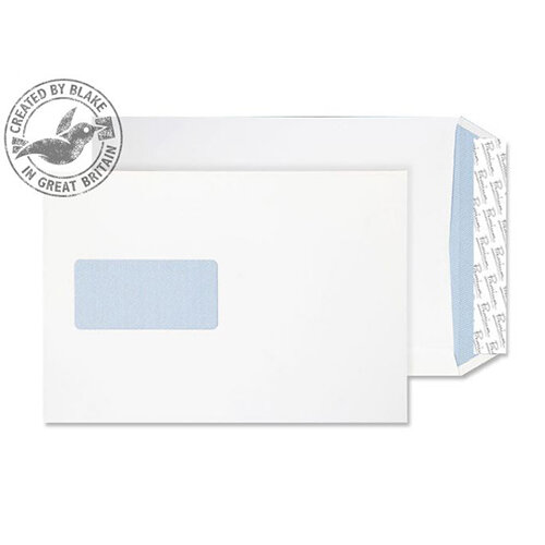 Blake Premium Office C5 120g/m2 Woven Peel and Seal Window Pocket Envelopes Ultra White Pack of 500 Ref 4031069 Blake Premium Office C5 120g/m2 Woven Peel and Seal Window Pocket Envelopes Ultra White Pack of 500 Ref 4031069