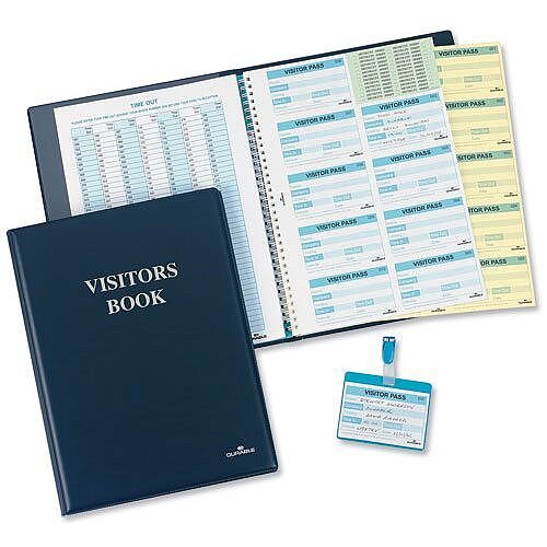 Durable Visitors Book Leather Look 100 Badge Inserts W90xH60mm 1463-00 Durable Visitors Book Leather Look 100 Badge Inserts W90xH60mm 1463-00