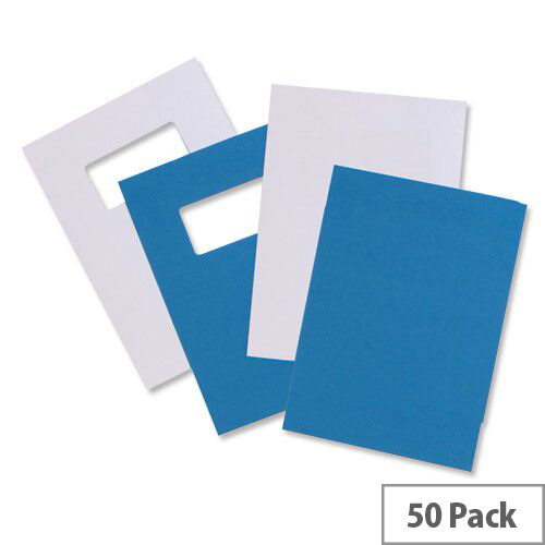 GBC Binding Covers Leatherboard Window 250gsm A4 White 46715E Pack 25x2