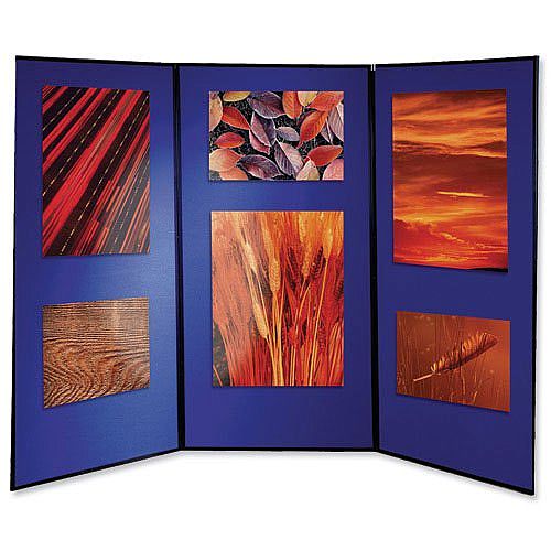 Nobo 3 Panels Displays Showboard W1800 x H2700mm Blue and Grey 1901710 Nobo 3 Panels Displays Showboard W1800 x H2700mm Blue and Grey 1901710