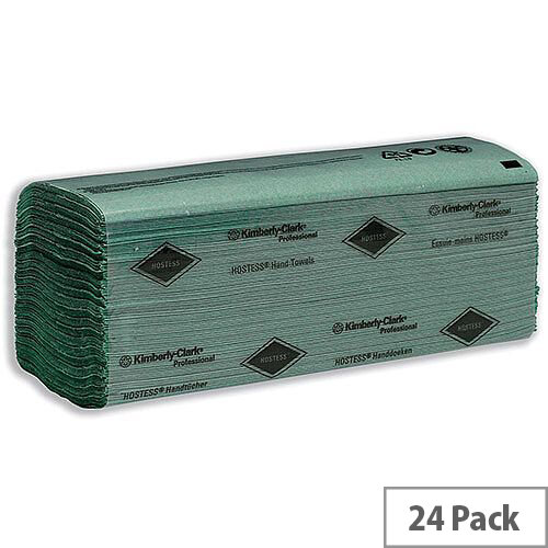 Kimberly Clark Hostess Paper Hand Towels 1-Ply 224 Towels Per Sleeve 24 Sleeves 240x240mm Green (5376 Sheets) Kimberly Clark Hostess Paper Hand Towels 1-Ply 224 Towels Per Sleeve 24 Sleeves 240x240mm Green (5376 Sheets)