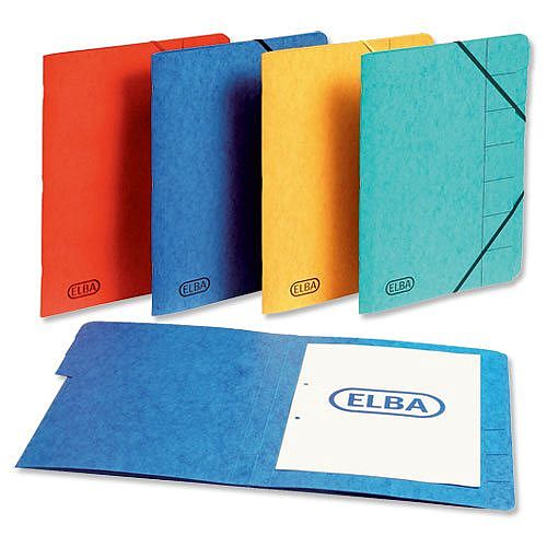 Elba Elasticated Organiser File 5 Part Foolscap Blue Pack 5