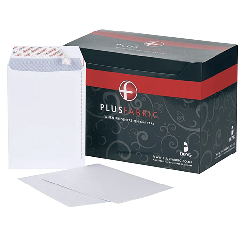 Plus Fabric C5 Envelope Peel and Seal 110gsm White (Pack of 250) D10055 Plus Fabric C5 Envelope Peel and Seal 110gsm White (Pack of 250) D10055