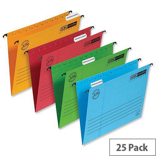 Elba Vertic flex Suspension File Green Foolscap 240gsm L901210 Pack 25