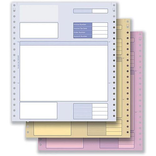 Invoice Form Communisis Sage Compatible 3 Part NCR Paper with Tinted Copies Box 750