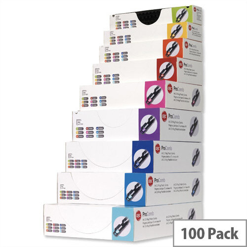GBC Pro Binding Combs Plastic 16mm for 120 Sheets of A4 Black 4400327 Pack 100 GBC Pro Binding Combs Plastic 16mm for 120 Sheets of A4 Black 4400327 Pack 100