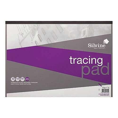 Silvine Professional Tracing Pad Acid Free Paper 90gsm 50 Sheets A3 Silvine Professional Tracing Pad Acid Free Paper 90gsm 50 Sheets A3