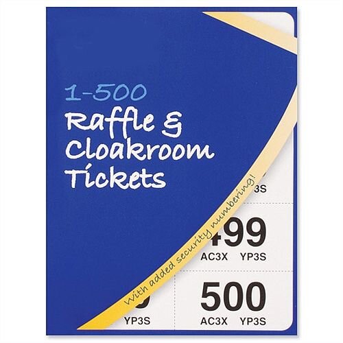 Cloakroom and Raffle Tickets Numbered 1-500 Assorted Colours Pack 12 Robinson Young Cloakroom and Raffle Tickets Numbered 1-500 Assorted Colours Pack 12 Robinson Young