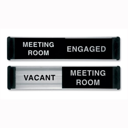 Stewart Superior Sliding Door Sign Meeting Room Vacant/Engaged W255xH52mm Aluminium and PVC