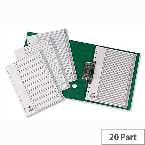 Concord Index Polypropylene Europunched A4 Subject Divider Grey Concord Index Polypropylene Europunched A4 Subject Divider Grey